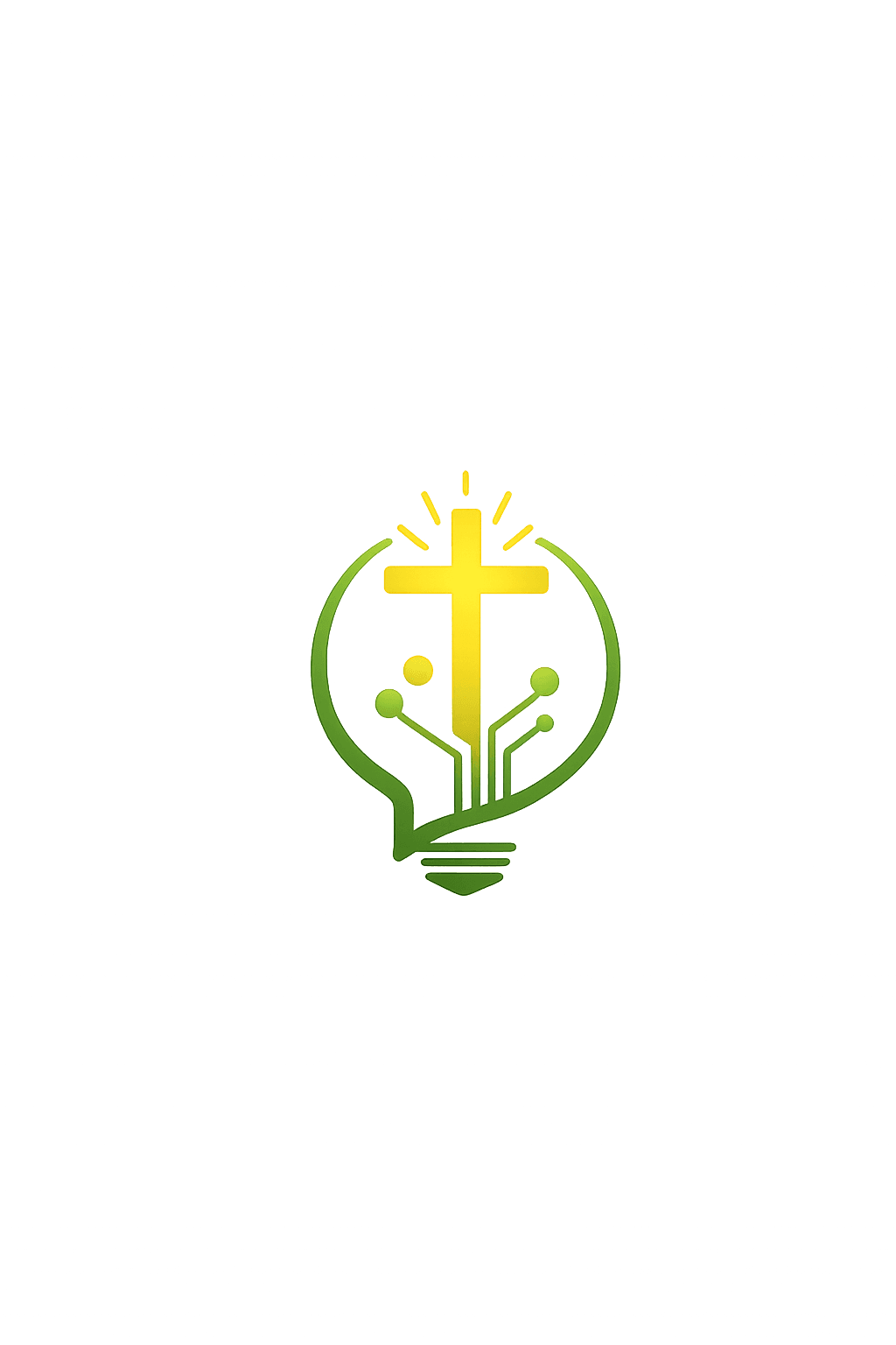 Gospel Sharing Dojo / 福音分享训练场 · logo (cross + lightbulb + circuits)